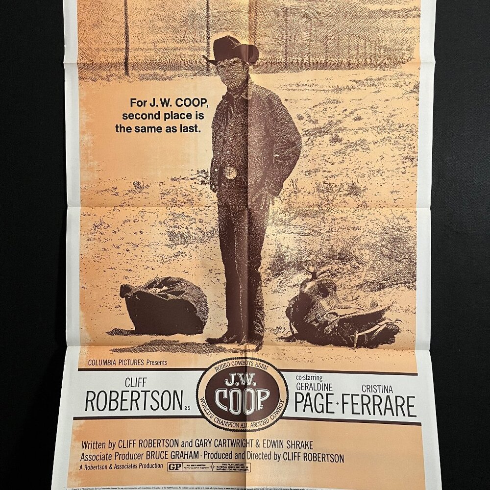 J.W. Coop 1972 One Sheet Movie Poster Cowboy Western Cliff Robertson